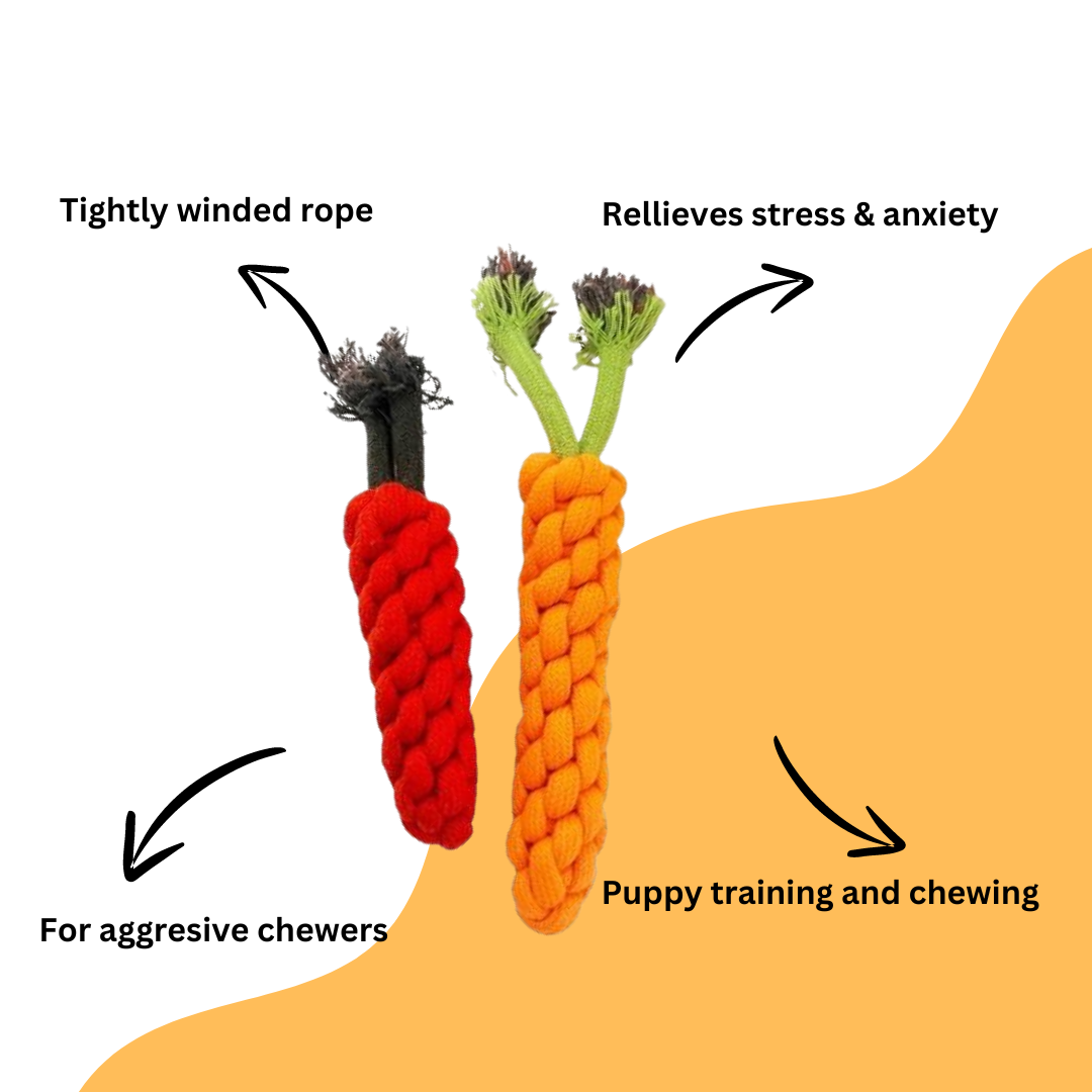 Dog Rope Carrot Toy- Set of 1
