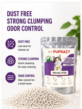 Tofu Cat Litter, Natural Plant-Based Clumping Litter, Low Dust and Low Tracking, Strong Odor Control, Lightweight and Flushable, [Size 7L / 2.5 kg]