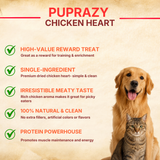 Puprazy Dehydrated Chicken Heart training treats for dogs & cats