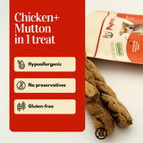 Puprazy Organic Mutton Chicken Dog Treat Munchy Sticks, No Preservatives