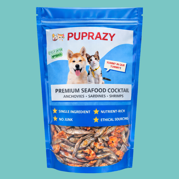 Puprazy Dehydrated Seafood Cocktail Treats for Dogs & Cats