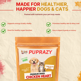 Puprazy Dehydrated Chicken Heart training treats for dogs & cats