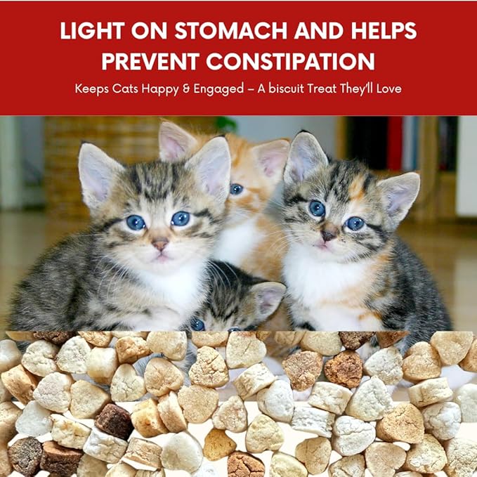 Puprazy Organic Cat Treats, Fish & Egg, Natural Bite-Sized Biscuits, Hypoallergenic, Digestive Support