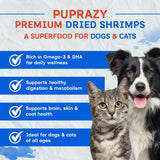 Puprazy Dehydrated Shrimp Treats for Dogs & Cats
