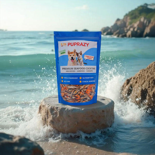 Puprazy Dehydrated Seafood Cocktail Treats for Dogs & Cats