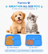Puprazy Lick Mat for Dogs & Cats – Slow Feeder with Suction Cups | Pet Enrichment Toy for Anxiety Relief, Training, Grooming & Boredom Reduction | BPA-Free Silicone