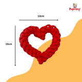 Dog Rope Heart-Shaped Toy- Chewing, Stimulation- Set of 1