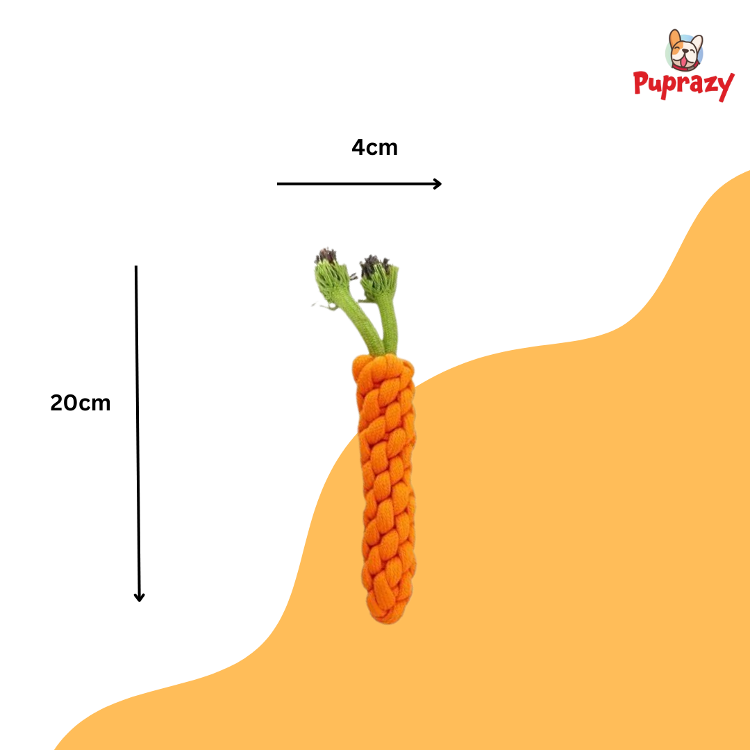 Dog Rope Carrot Toy- Set of 1