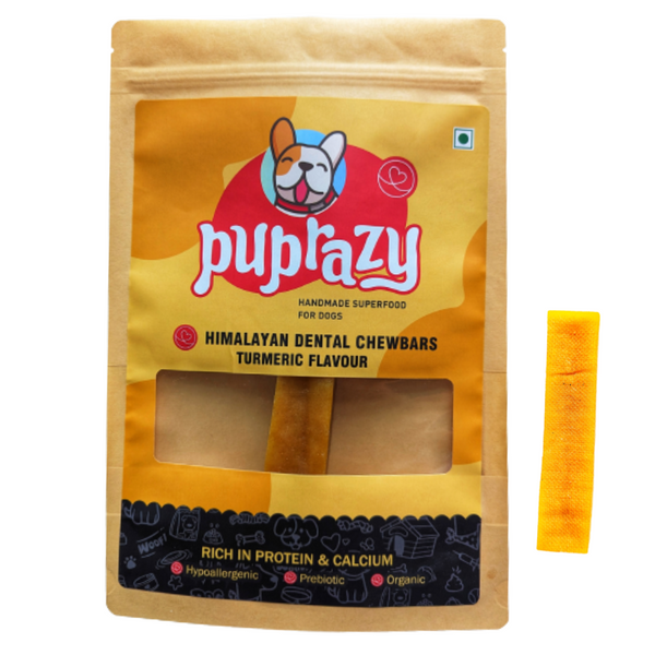 Turmeric flavor- Puprazy Yak Cheese Dog Chew| All life stages| Immunity Booster