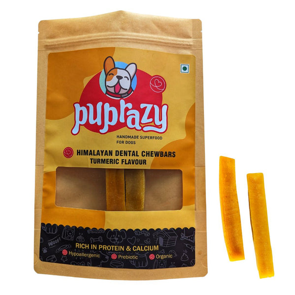 Turmeric flavor- Puprazy Yak Cheese Dog Chew| All life stages| Immunity Booster